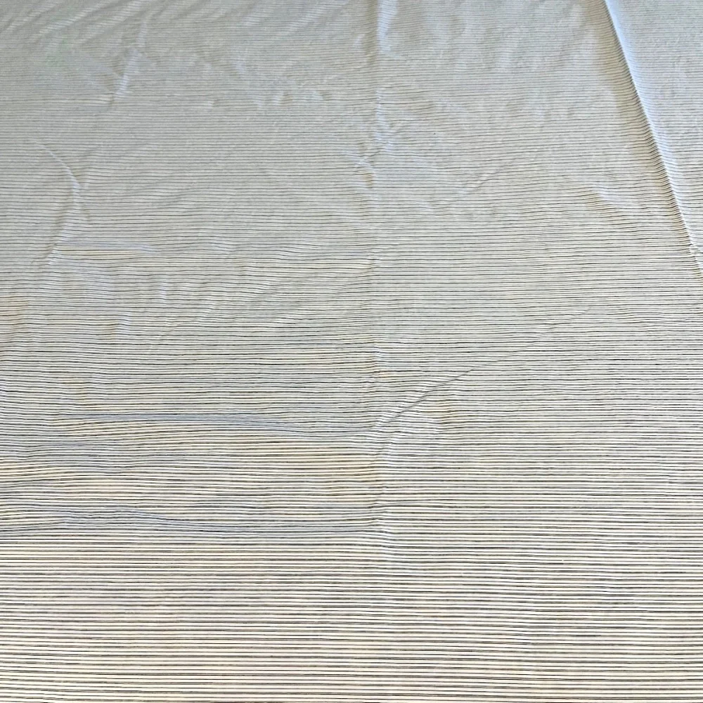 Lauren Ralph Lauren 100% Cotton Black Blue Striped Queen Size Flat Sheet
